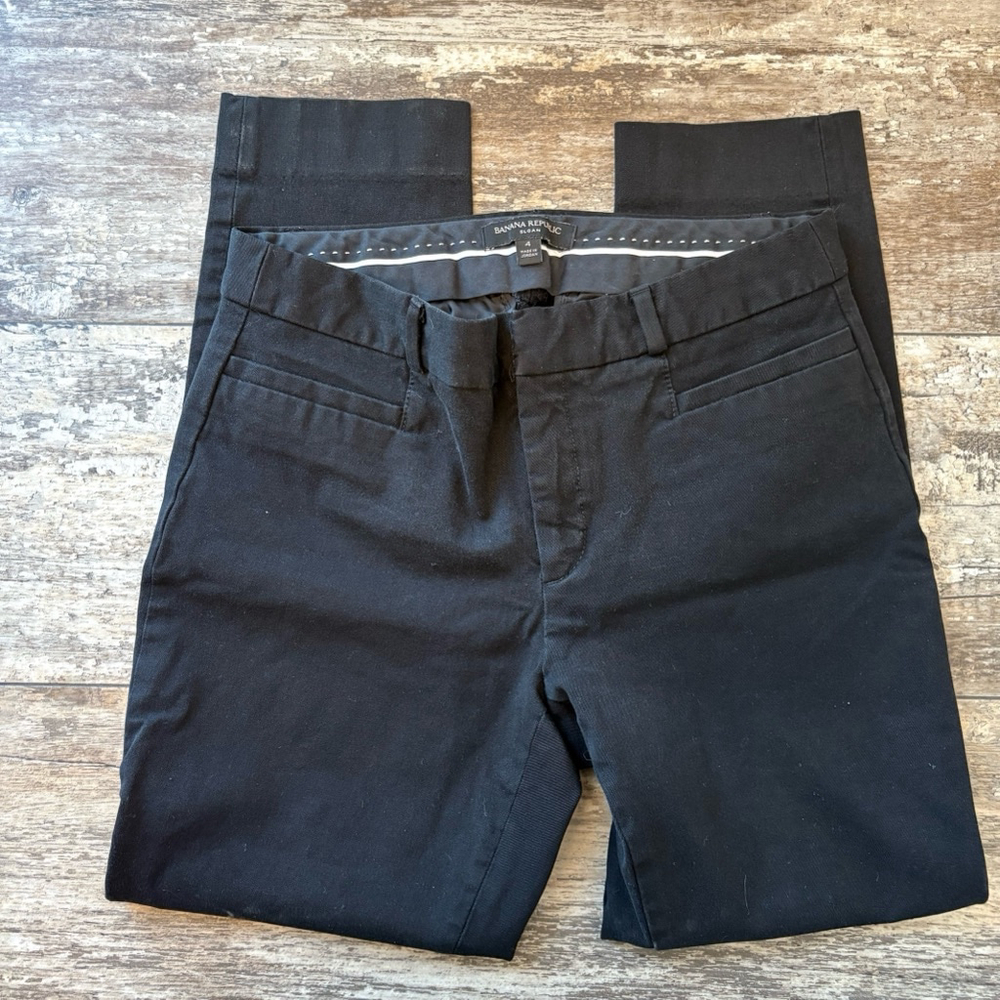 Banana Republic Sloan Trousers Size 4 Black - Picture 7 of 7